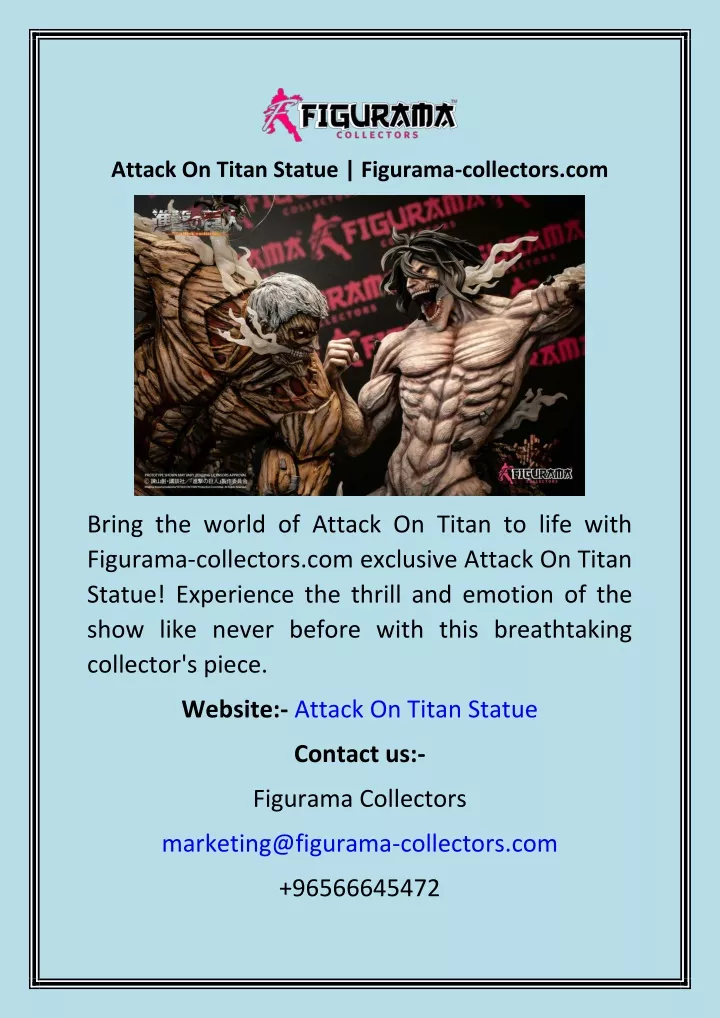 attack on titan statue figurama collectors com