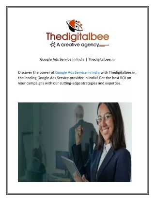 Google Ads Service In India Thedigitalbee.in