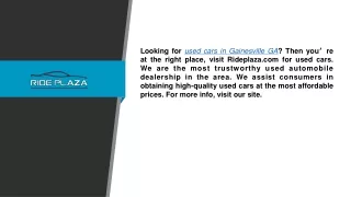 Used Cars in Gainesville Ga Rideplaza.com