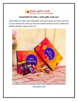 Send Rakhi To India | India-gifts-mall.com