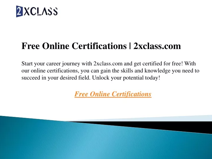 free online certifications 2xclass com start your
