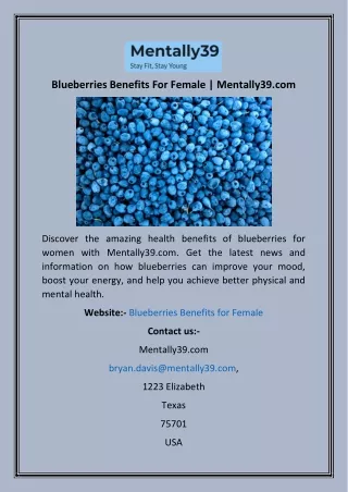 Blueberries Benefits For Female  Mentally39