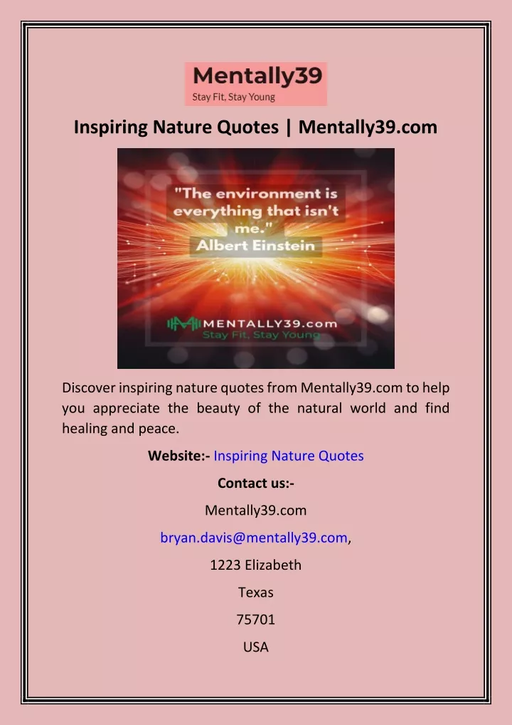inspiring nature quotes mentally39 com