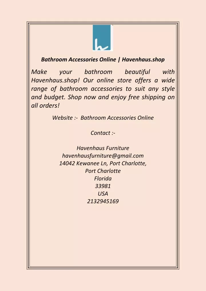 bathroom accessories online havenhaus shop
