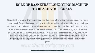 Role of basketball shooting machine to reach your goals
