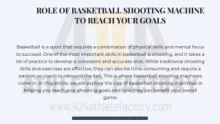 role of basketball shooting machine to reach your