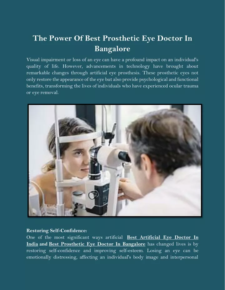 the power of best prosthetic eye doctor