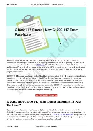 C1000-147 Exams | New C1000-147 Exam Pass4sure