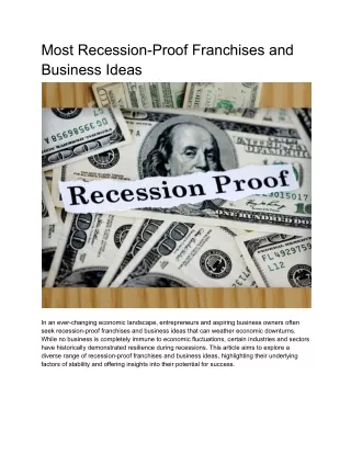 Most Recession-Proof Franchises and Business Ideas