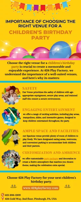 Importance OF Choosing The Right Venue For A Children's Birthday Party