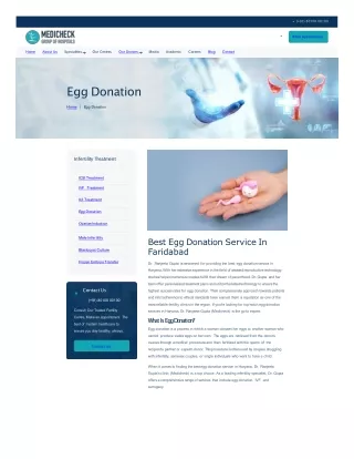 Egg Donation in Faridabad: Process, Cost & Clinics | Medicheck Hospital