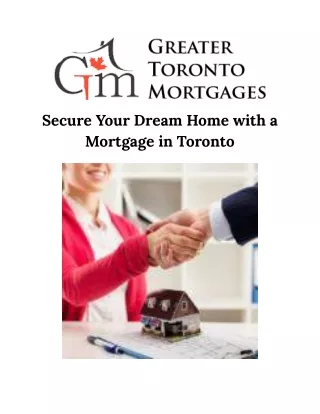 Secure Your Dream Home with a Mortgage in Toronto