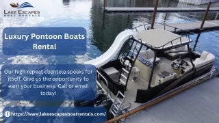 Luxury Pontoon Boats Rental | Lake Escapes Boat Rentals