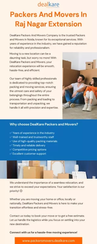 Packers And Movers In Raj Nagar Extension - DealKare