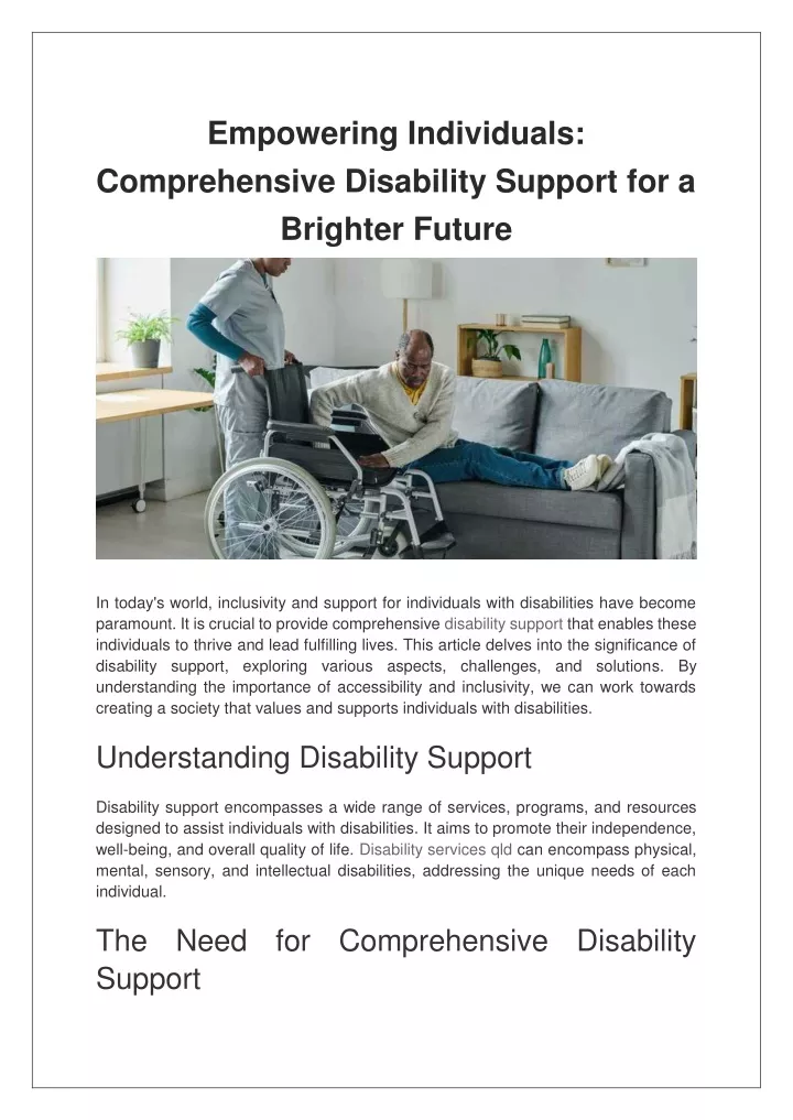 empowering individuals comprehensive disability