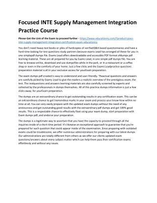 focused inte supply management integration