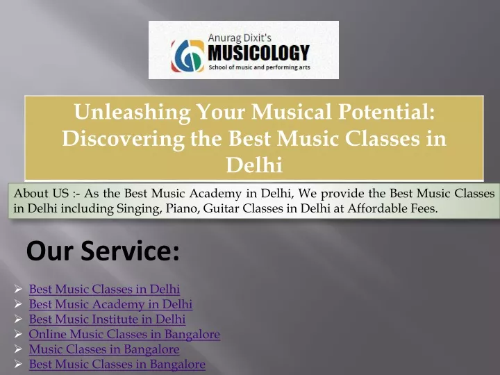 about us as the best music academy in delhi