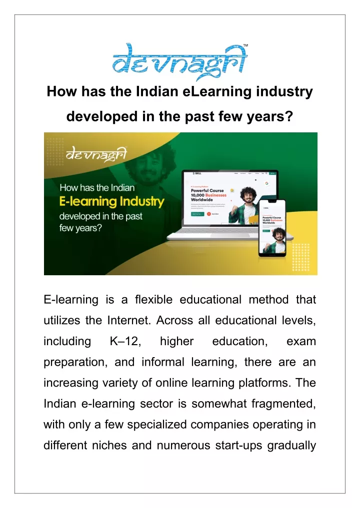 how has the indian elearning industry