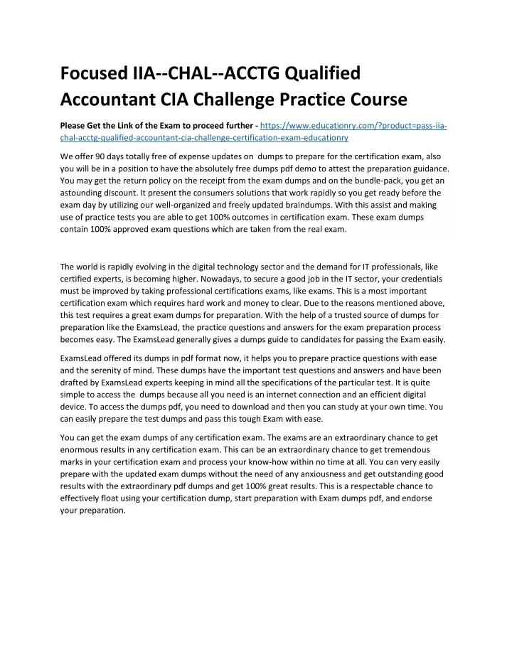 focused iia chal acctg qualified accountant