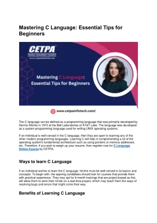 Mastering C Language: Essential Tips for Beginners