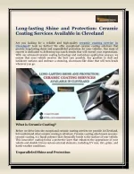 Long lasting Shine and Protection: Ceramic Coating Services Available Cleveland - slide 1