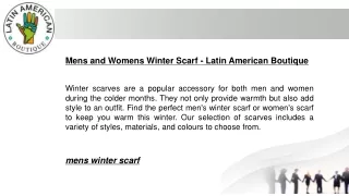 Mens and Womens Winter Scarf - Latin American Boutique