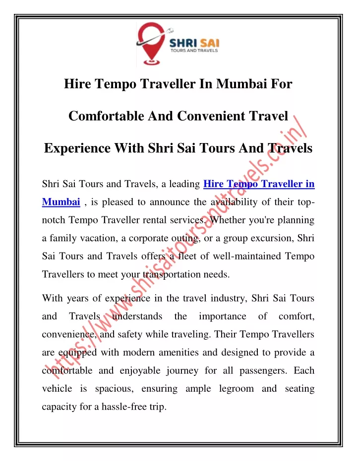 hire tempo traveller in mumbai for