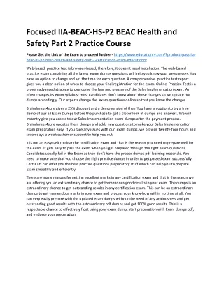 focused iia beac hs p2 beac health and safety