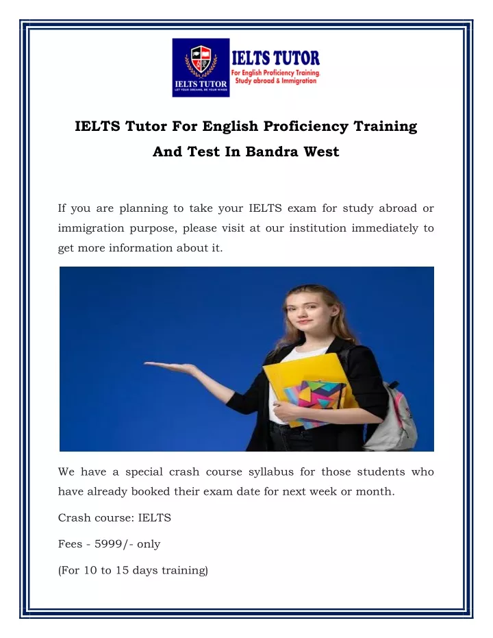 ielts tutor for english proficiency training