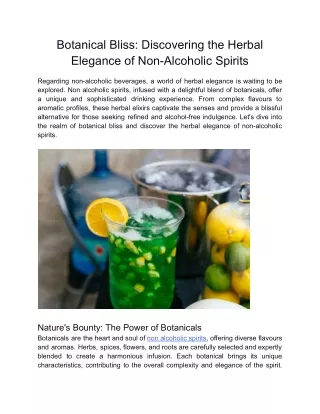 Botanical Bliss_ Discovering the Herbal Elegance of Non-Alcoholic Spirits