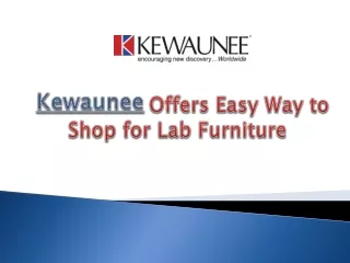 Kewaunee Offers Easy Way to Shop for Lab Furniture