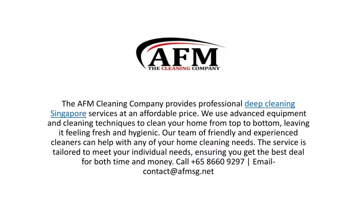 the afm cleaning company provides professional