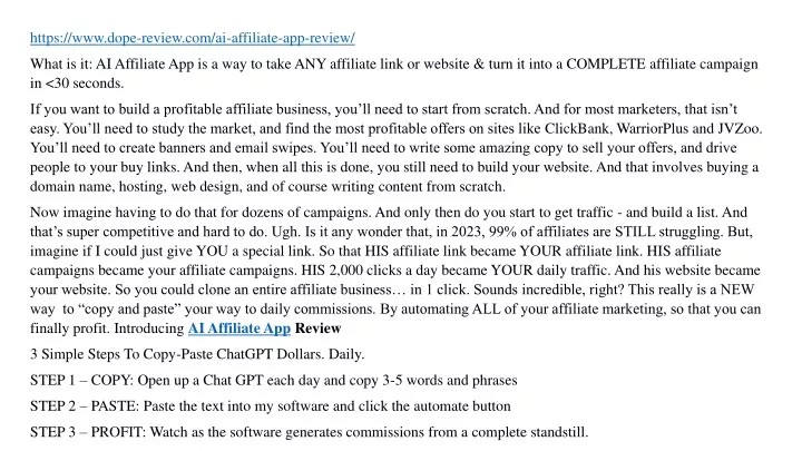 https www dope review com ai affiliate app review
