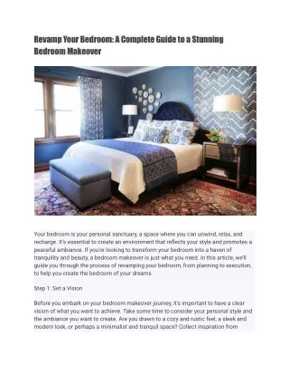 Revamp Your Bedroom_ A Complete Guide to a Stunning Bedroom Makeover