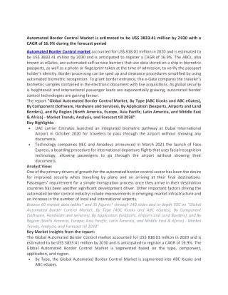 automated border control market is estimated