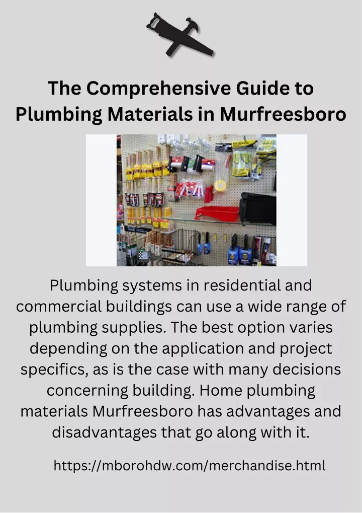 the comprehensive guide to plumbing materials