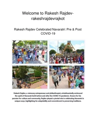 Rakesh Rajdev Celebrated Navaratri: Pre & Post COVID-19