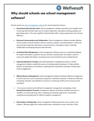 Why should schools use school management software