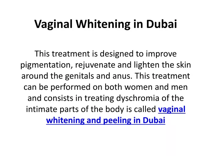vaginal whitening in dubai