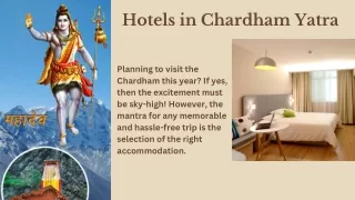 Hotels in Chardham Yatra