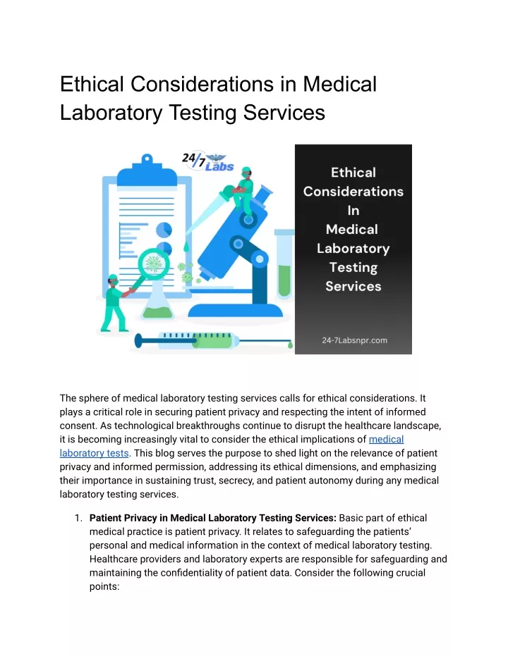 ethical considerations in medical laboratory