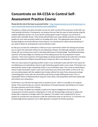 concentrate on iia ccsa in control self