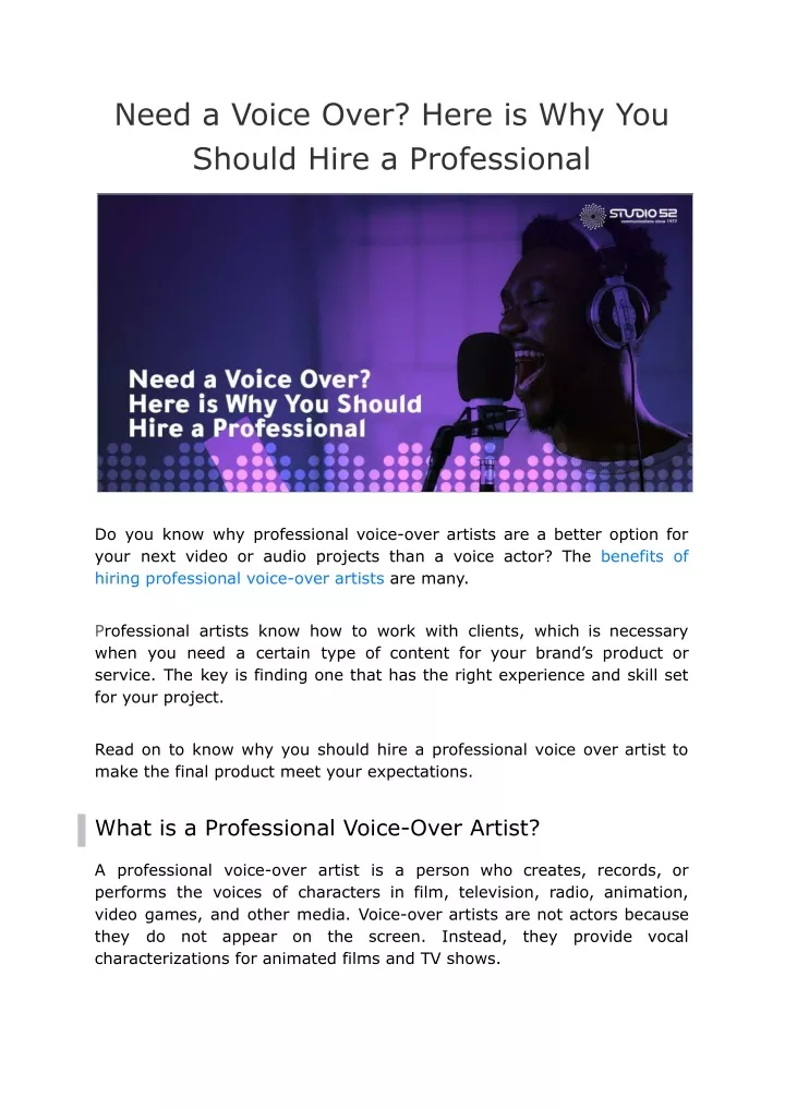 need a voice over here is why you should hire