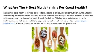 what are the 6 best multivitamins for good health