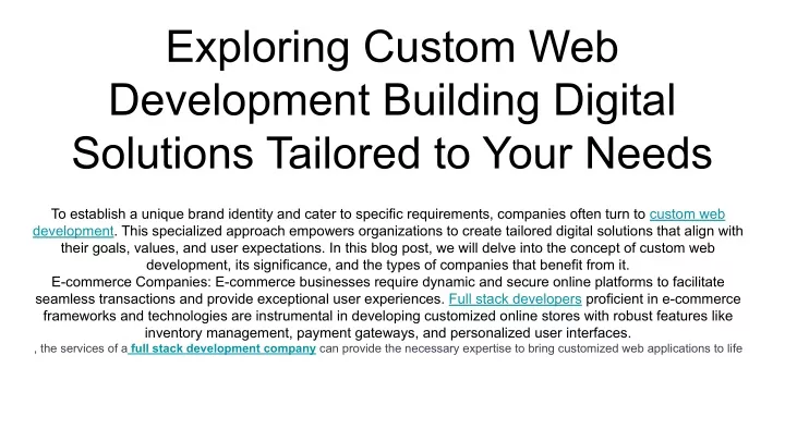 exploring custom web development building digital