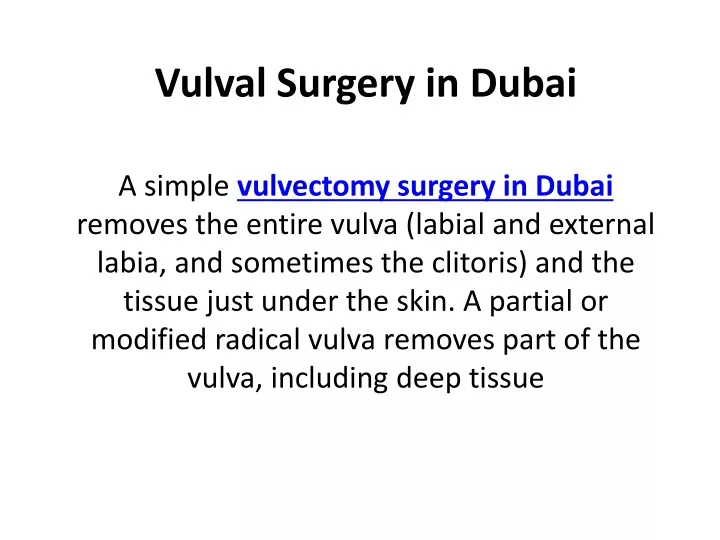 vulval surgery in dubai