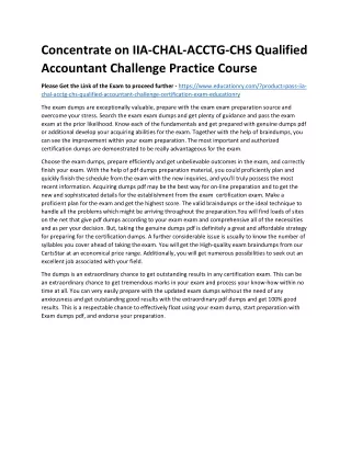 concentrate on iia chal acctg chs qualified