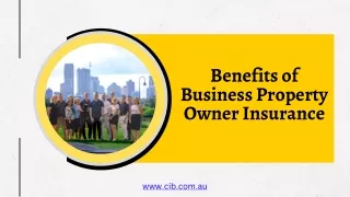 Benefits of Business Property Owner Insurance