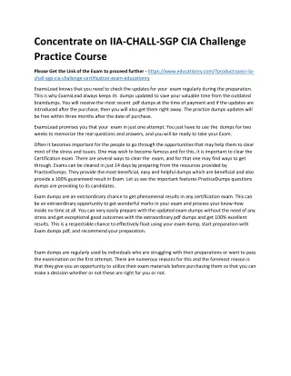 concentrate on iia chall sgp cia challenge