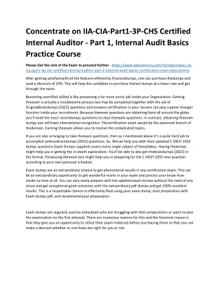 concentrate on iia cia part1 3p chs certified